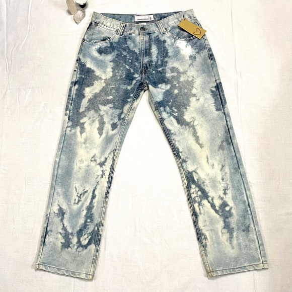 Upcycled Ocean Galaxy Jeans Size 32 x 30 8 10 12 - Picture 2 of 14